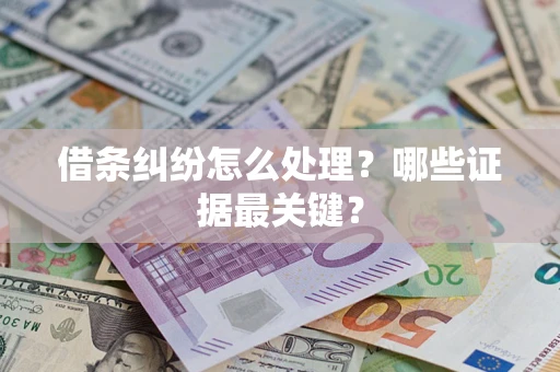 济南借条纠纷怎么处理？哪些证据最关键？