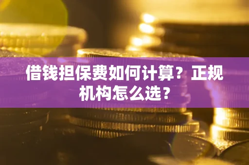 济南借钱担保费如何计算？正规机构怎么选？