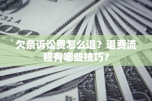 济南欠条诉讼费怎么退？退费流程有哪些技巧？