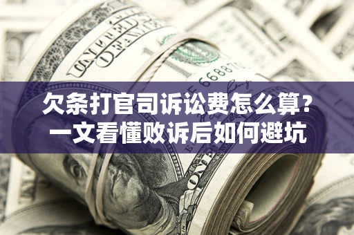 济南欠条打官司诉讼费怎么算？一文看懂败诉后如何避坑