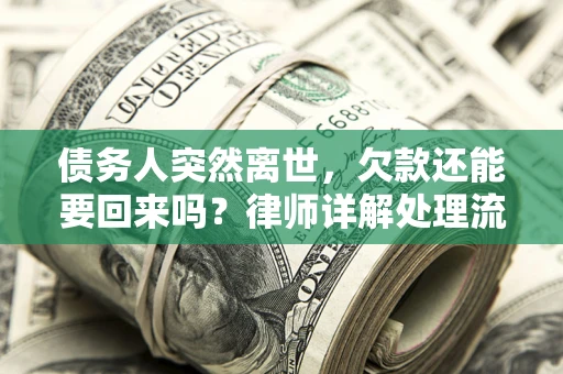 济南债务人突然离世，欠款还能要回来吗？律师详解处理流程