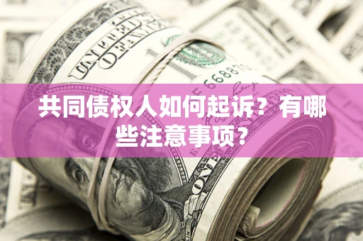 济南共同债权人如何起诉？有哪些注意事项？